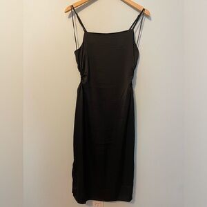 Christian Lacroix Black Keyhole Satin Dress Size Large